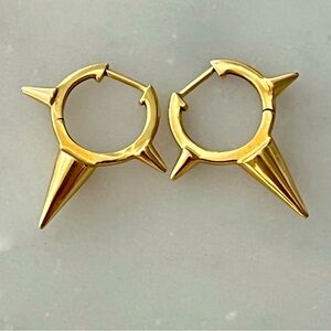 14k SPIKE huggie HOOPS⚡️Maria Tash style⚡️